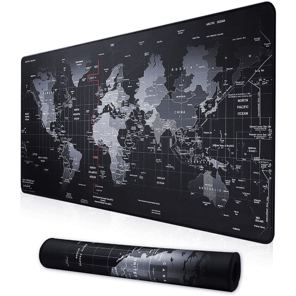 Mousepad Grande 70x30 Mapa Mundo para Jogos e Escritório – Antiderrapante