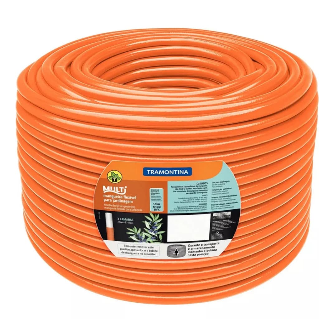 Mangueira Multi 1/2 Laranja Em Pvc 3 Camadas 15m Tramontina