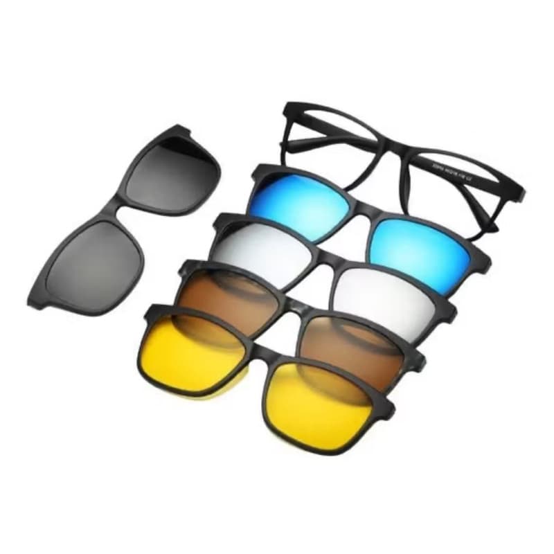 Óculos Armação Clip On Para Grau 5 em 1 Masculino/ Feminino Lentes Polarizadas