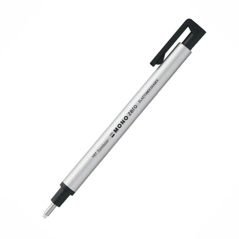 Caneta Borracha Mono Zero Ponta Redonda, Branco/Negro, 2.3 mm, Tombow, 57305