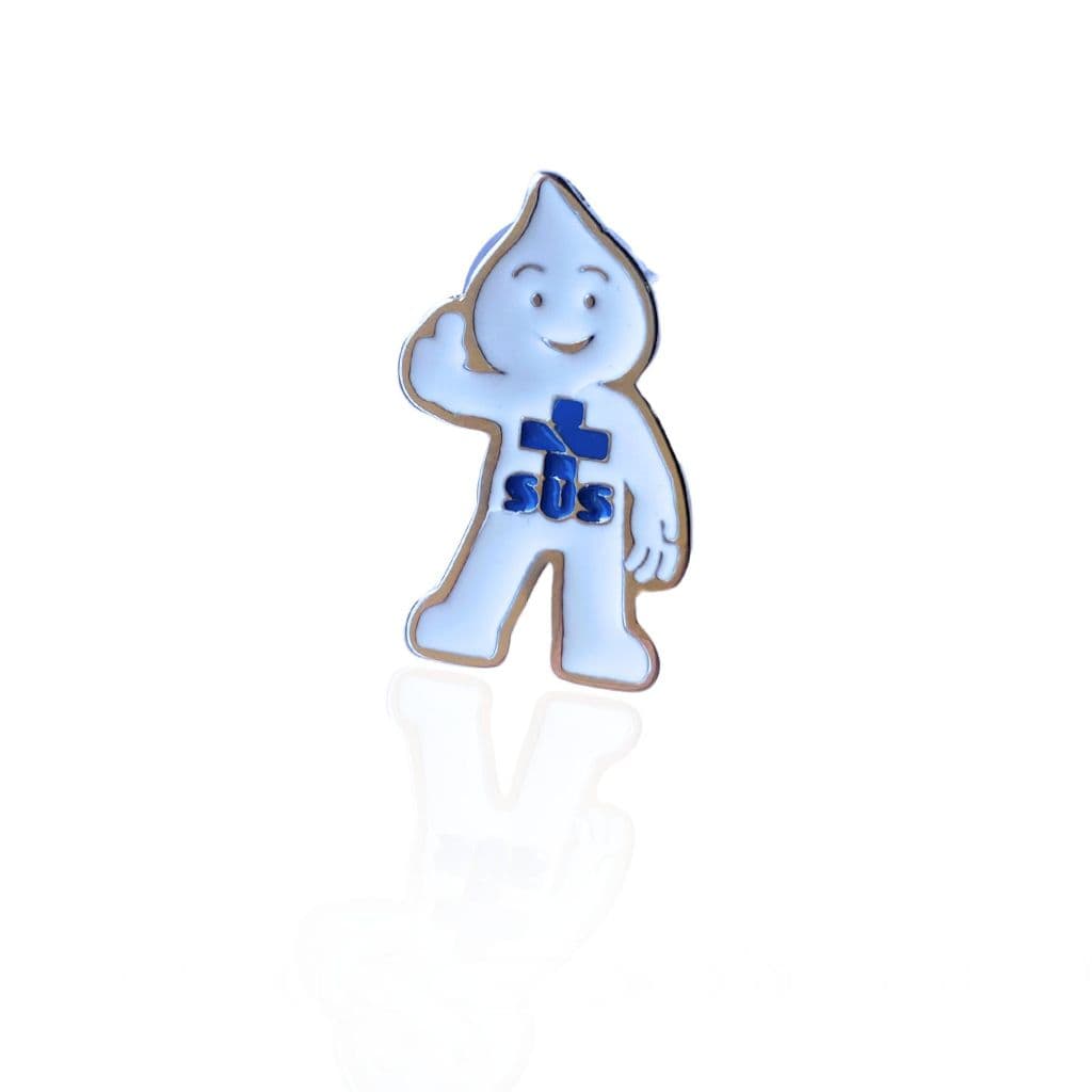 Pin Zé Gotinha Viva o SUS personalizado acessório jaleco saúde medicina enfermagem broche metal