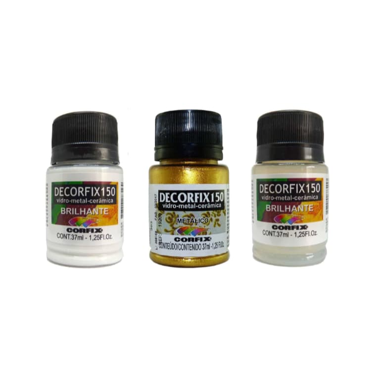 Kit 3x Tinta Decorfix 150 Corfix - Branco / Incolor / Ouro