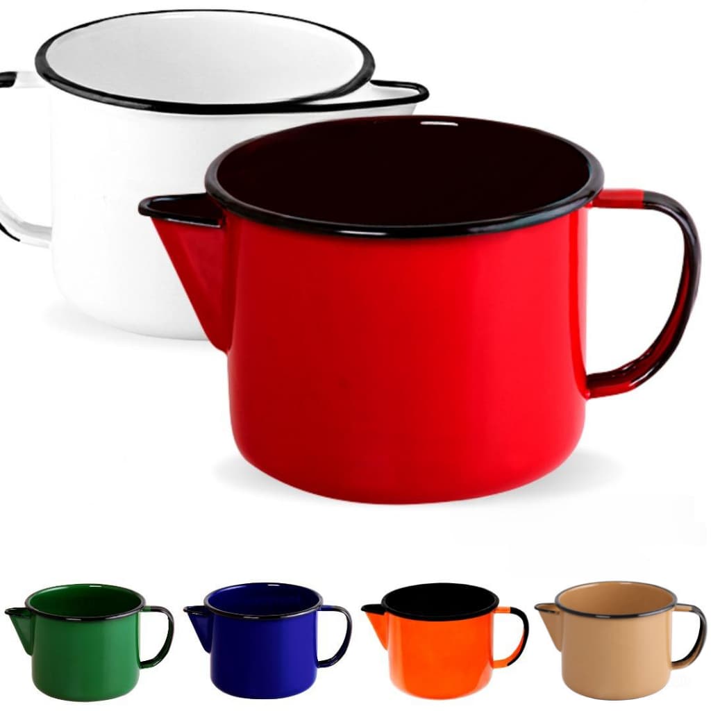Caneca Leiteira Com Bico e Alça Indução 1 Litro Esmaltada - Ewel Original