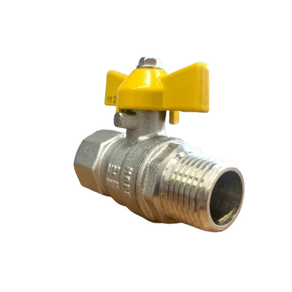 Registro De Gás Reto Rosca 1/2 Npt Macho X 1/2 Npt Fêmea