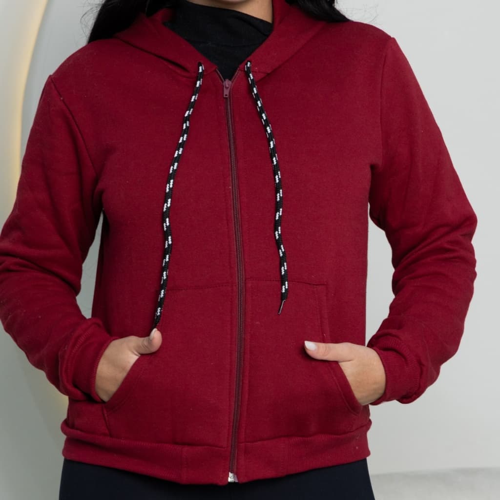 Blusa De Moletom C/ Zíper Coats - Casaco Feminino Com Capuz 43A