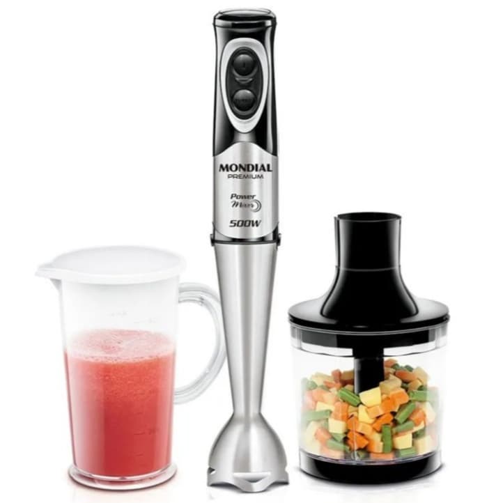 Power Mixer Processador Mondial Premium Inox 500W M-07
