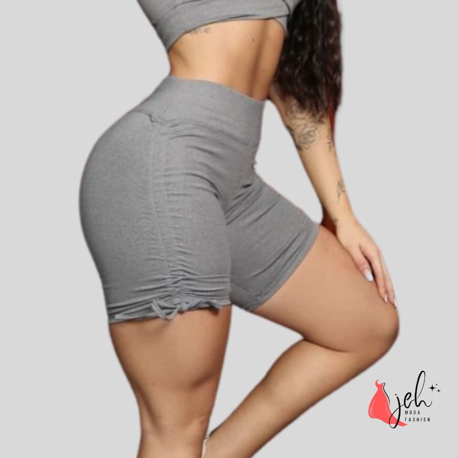 Shorts Feminino em Suplex de Poliéster com Amarração Lateral