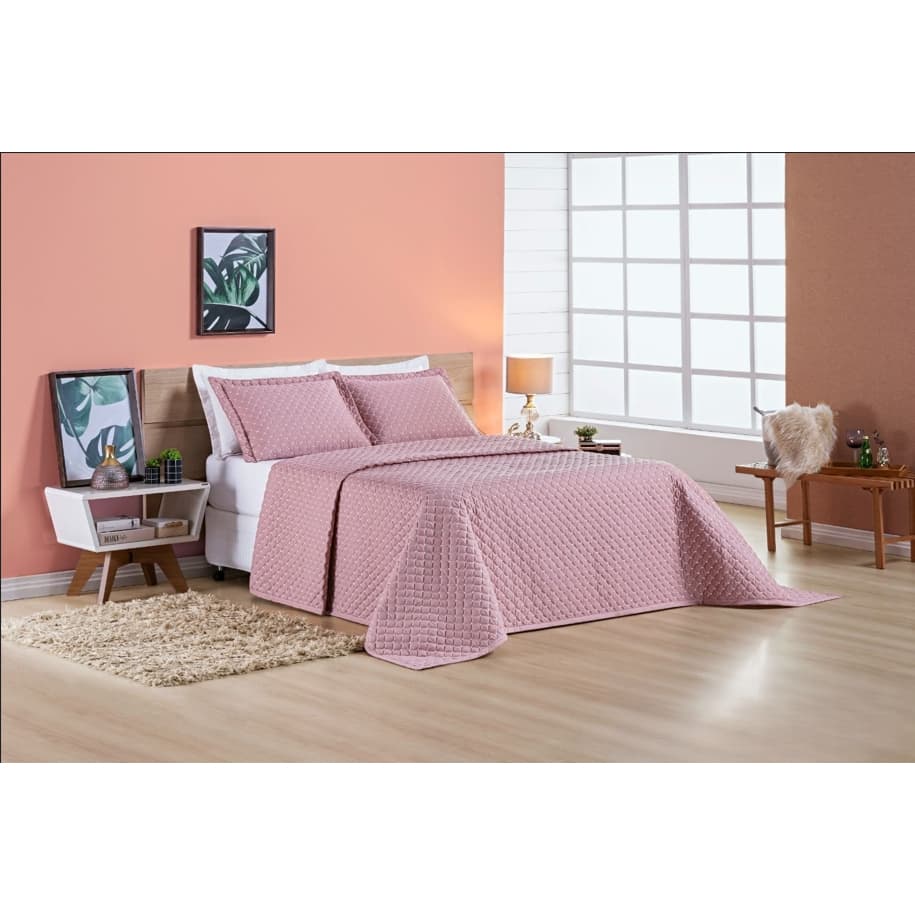 Cobre-Leito Queen 3 Peças Ravena | Colcha Elegante e Confortável | Várias Cores para seu Quarto