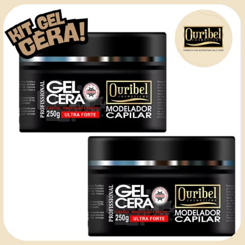 KIT 2 Unidades de Gel Cera Capilar Ultra Forte OURIBEL 250g