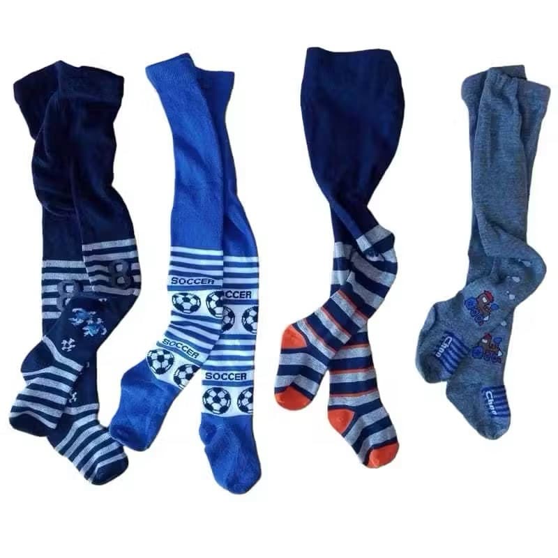 kit 2 e 4 Meias calça infantil menino fio 80 de 6 meses a 10 anos inverno quentinha estampada e lisas