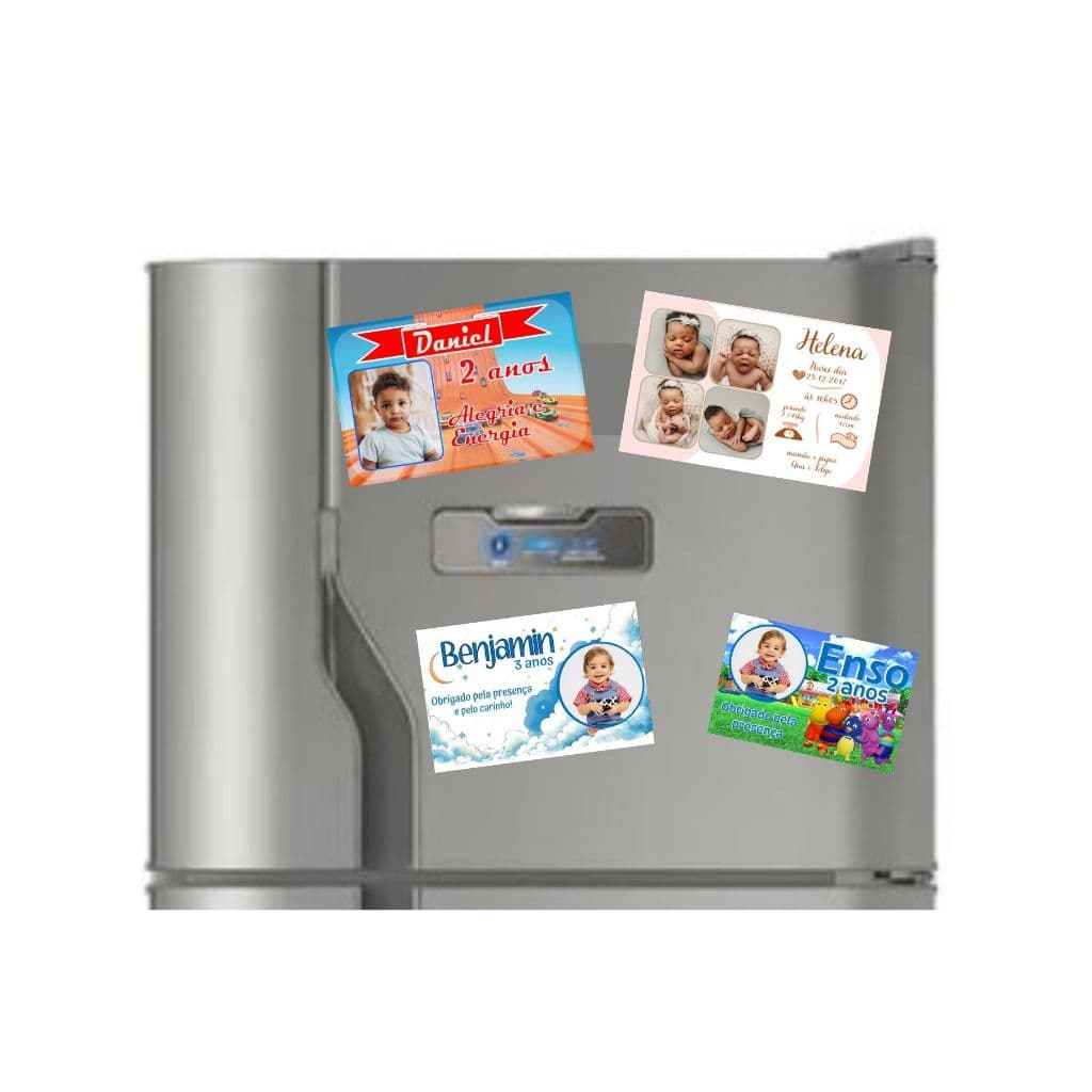 Imã de Geladeira Personalizados com Infantis para Aniversário e Lembrancinha 6x9cm - 50un.