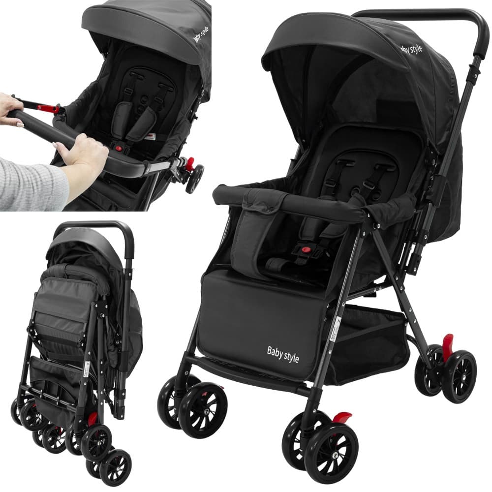 Carrinho de Bebê Reversível Passeio Runner até 15kg com Capota Retratil Cinto 5 Pontos e INMETRO