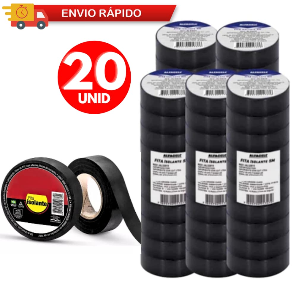 Rolos Fitas Isolante 20/15/5 Adesivos Antichama Preta 5m De Isolamento Para Emendas De Fios E Cabos
