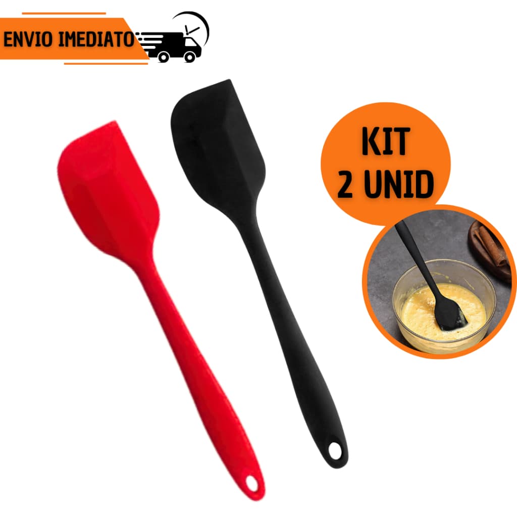 Kit 2 ou 1 Espátula de Silicone Utensílios Buffet Casa Cozinha Restaurante Confeitaria Doceria