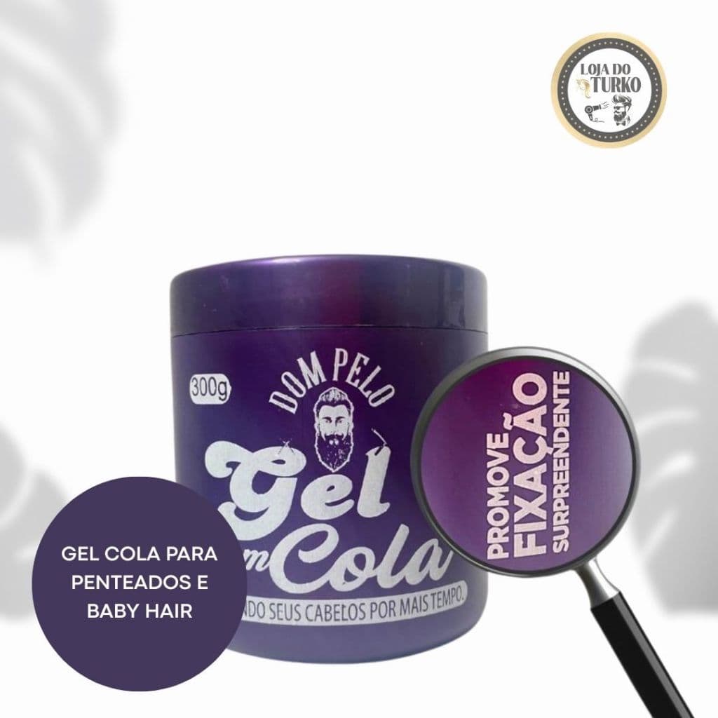 GEL COLA FEMININO - ESPECIAL PARA BABY HAIR E PENTEADOS - GEL ALTA FIXAÇÃO - DOM PELO