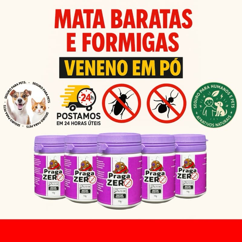 PRAGA ZERO Inseticida Formicida e Baraticida | Não Tóxico para Pets | Mata Formigas e Baratas