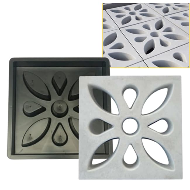 Forma Elemento Vazado Estilo Flor 39x39x7 Petala Bloco Cobogó
