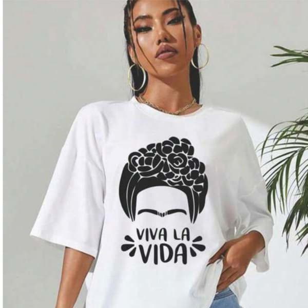 Camiseta Tshirt Estampa viva la vida Moda Feminina