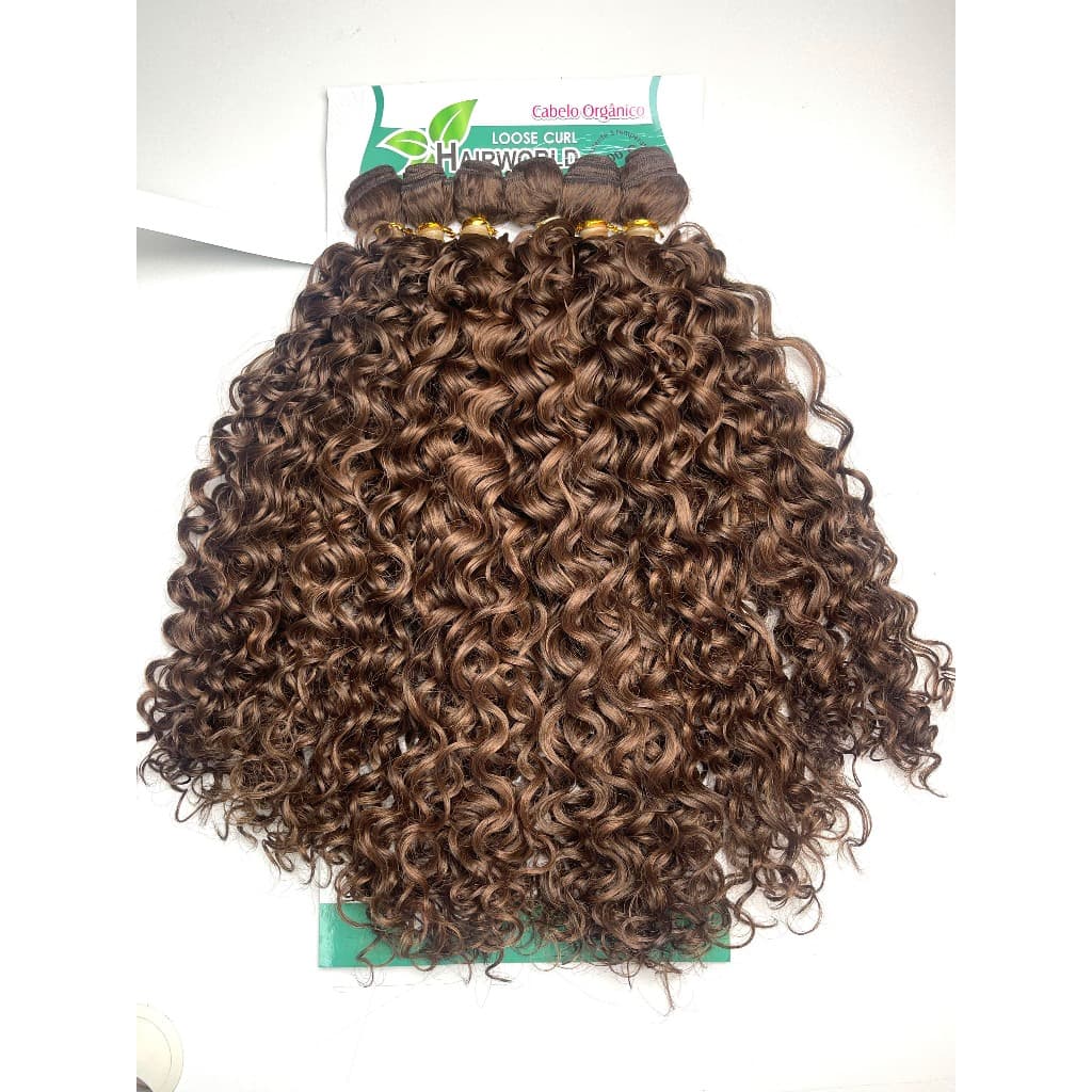 Cabelo Cacheado Orgãnico Loose Curl Na Tela 300gramas 6 Pcs Marca Hair world