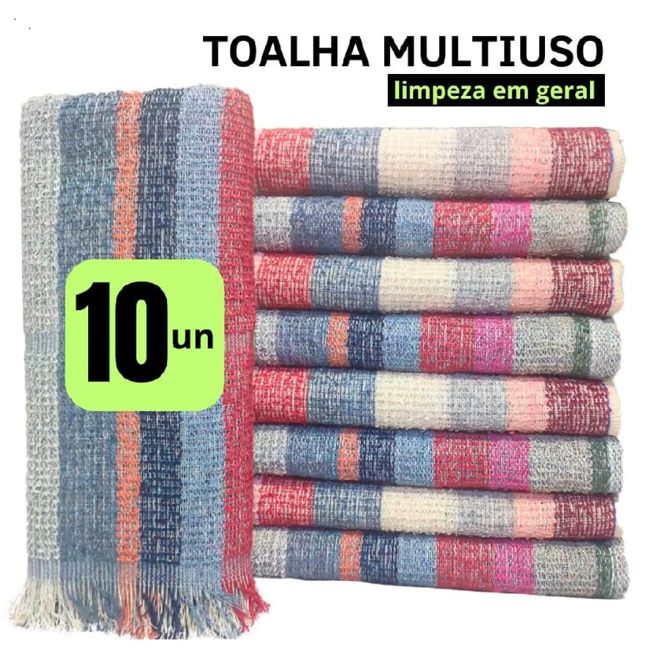 Promoção Pano de Chão Saco Limpeza Toalha Multiuso Grande Listrado Promoção Felpuda Frete grátis