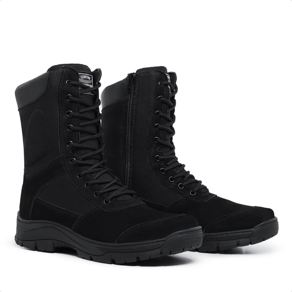 Bota Militar Tática Couro com Zíper Marotto