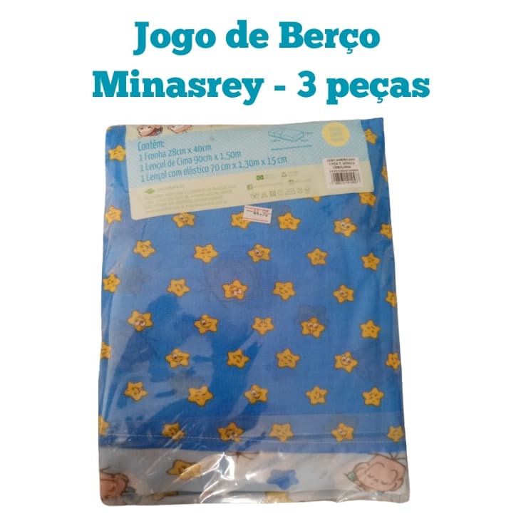 Jogo de Berço (lençol) - 3 peças - Incomfral (Cebolinha / Turma da Mônica)