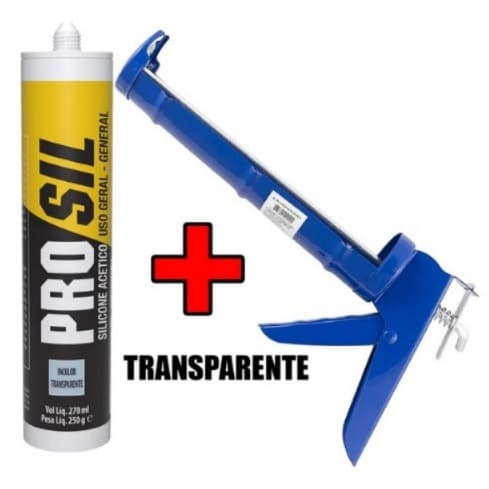 Kit Aplicador de Silicone Fechado + Silicone Acético Incolor ProSil244g