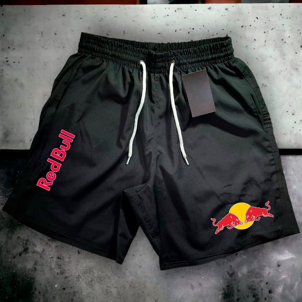 Bermuda Mauricinho Tactel Basquete Skate Corrida - RED BULLS 02 - LOLA STORE