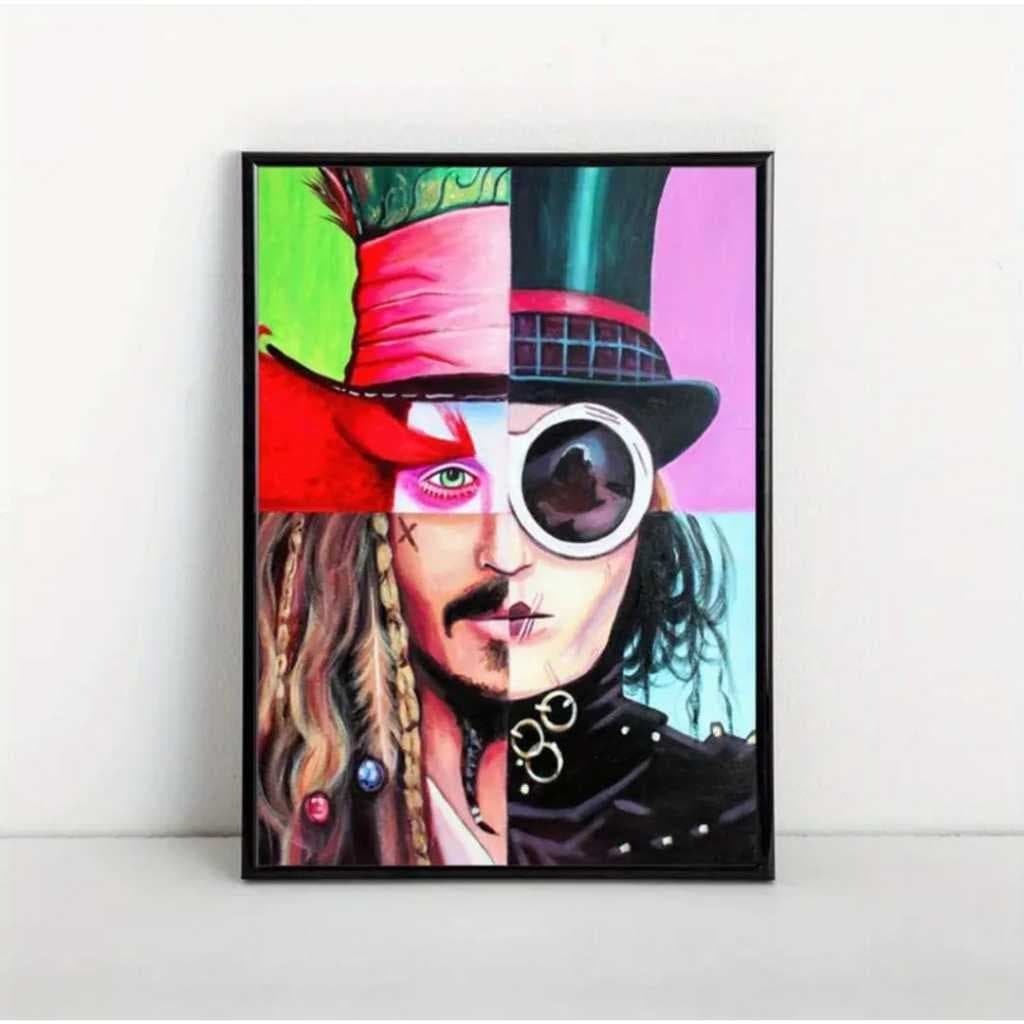 Quadro Placa Decorativo Johnny Depp Personagens Chapeleiro Wonka Piratas Do Caribe Edward  Sala Hall