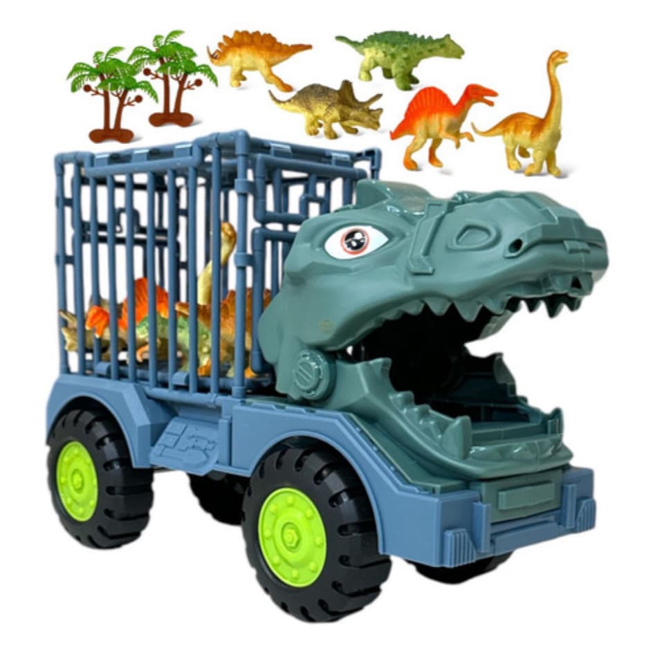 Caminhão Carrinho + 5 Dinossauros Safari Brinquedo Crianças