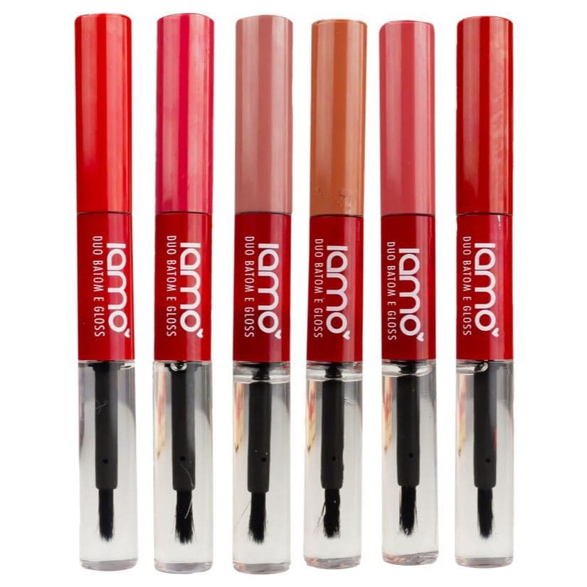 Batom Duo Iamo 6,5g – Matte aveludado + Gloss luminoso | 2 em 1!