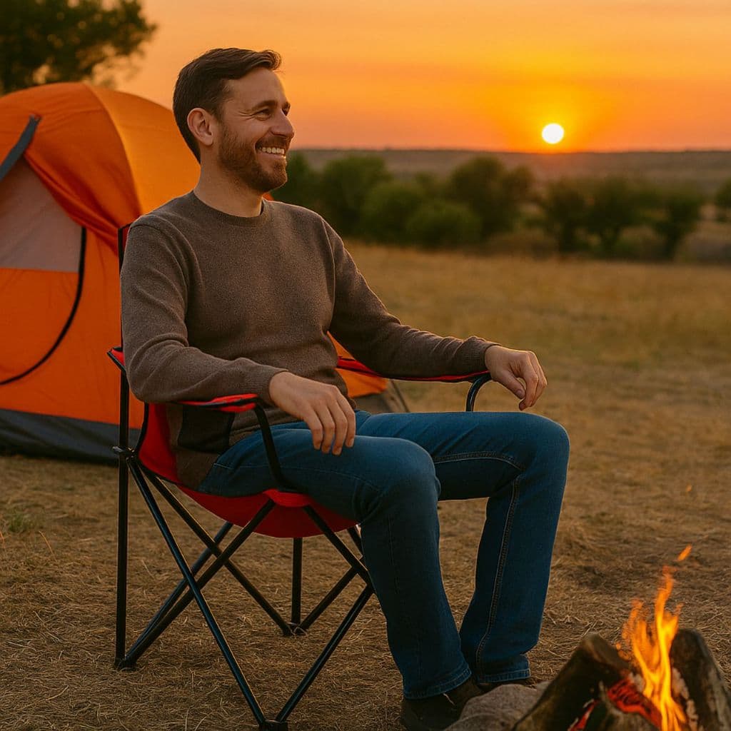 Cadeira Portátil Dobrável C/Porta Copo Para Camping e Pesca