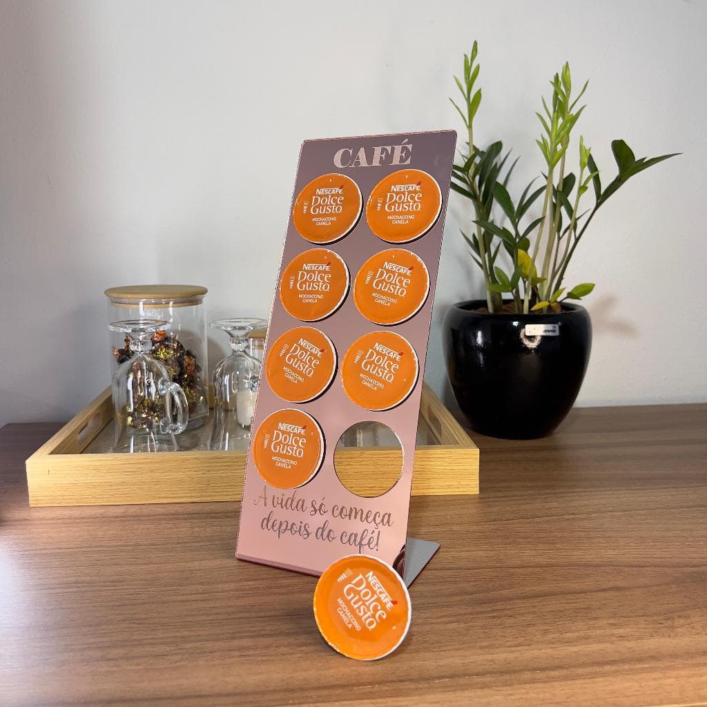 Suporte Porta Cápsulas Dolce Gusto 8 Cápsulas Acrílico Espelhado