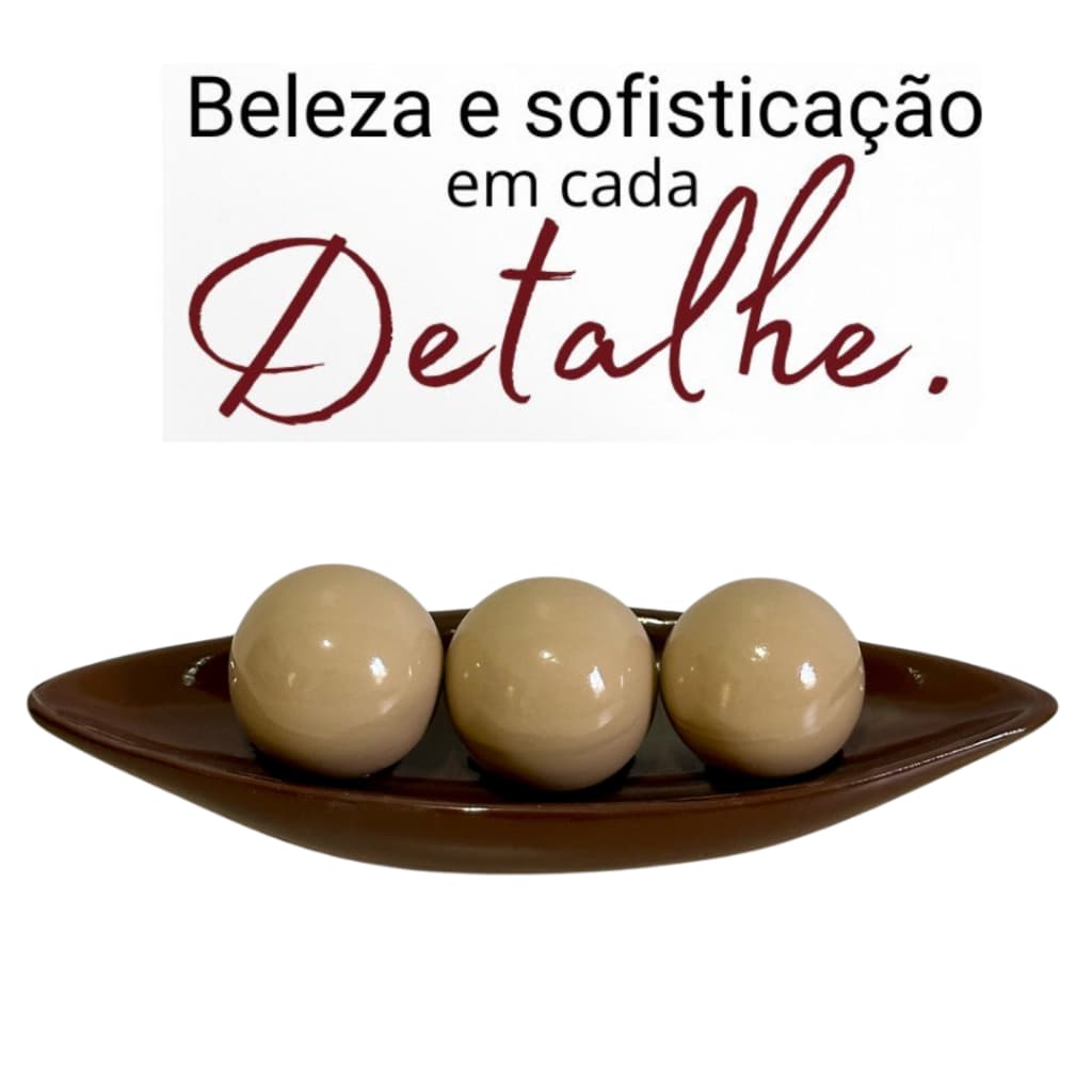 Kit Decorativo Centro De Mesa Premium 3 Bolas Cerâmica Luxo
