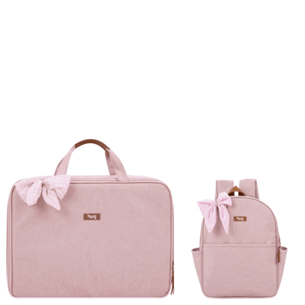 Kit Mala de Maternidade e Mochila HUG Original Mescla Rosa Menina
