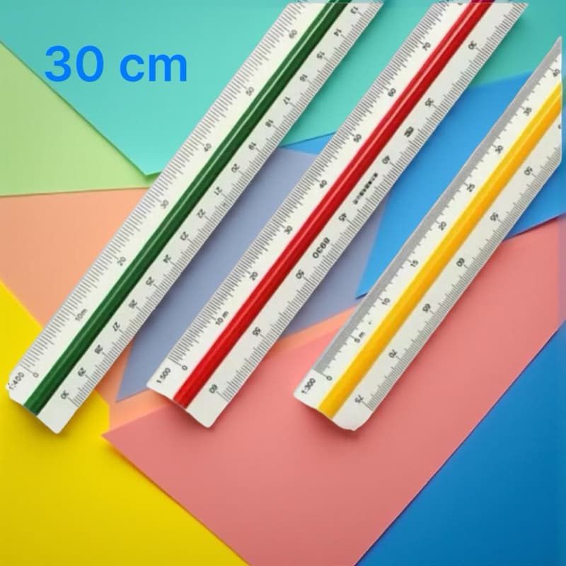 ESCALÍMETRO DE PLÁSTICO 30 CM C/ 6 ESCALAS - BLISTER C/ 1 UND JOCAR OFFICE