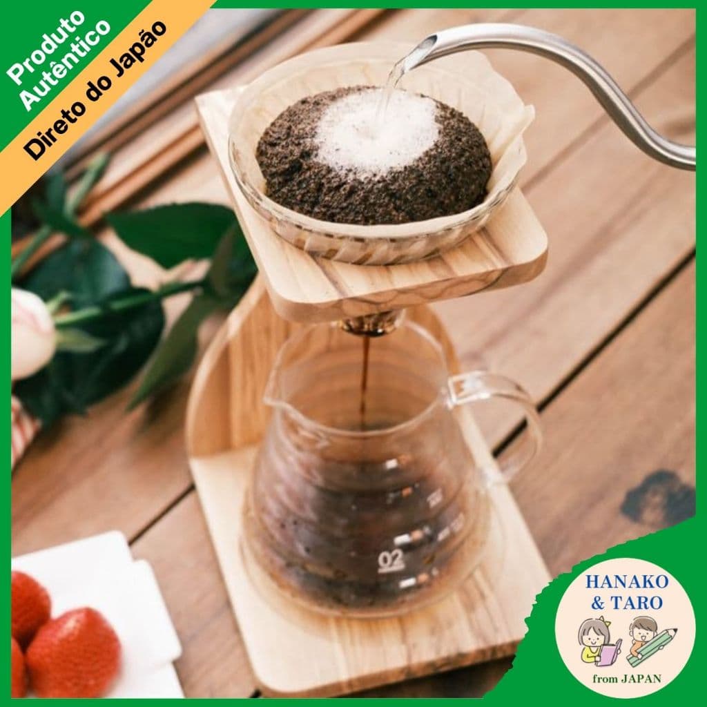 HARIO V60 Conjunto de suporte de madeira de oliveira para 1 a 4 xícaras de café - Conjunto para presente【Direto do Japão】