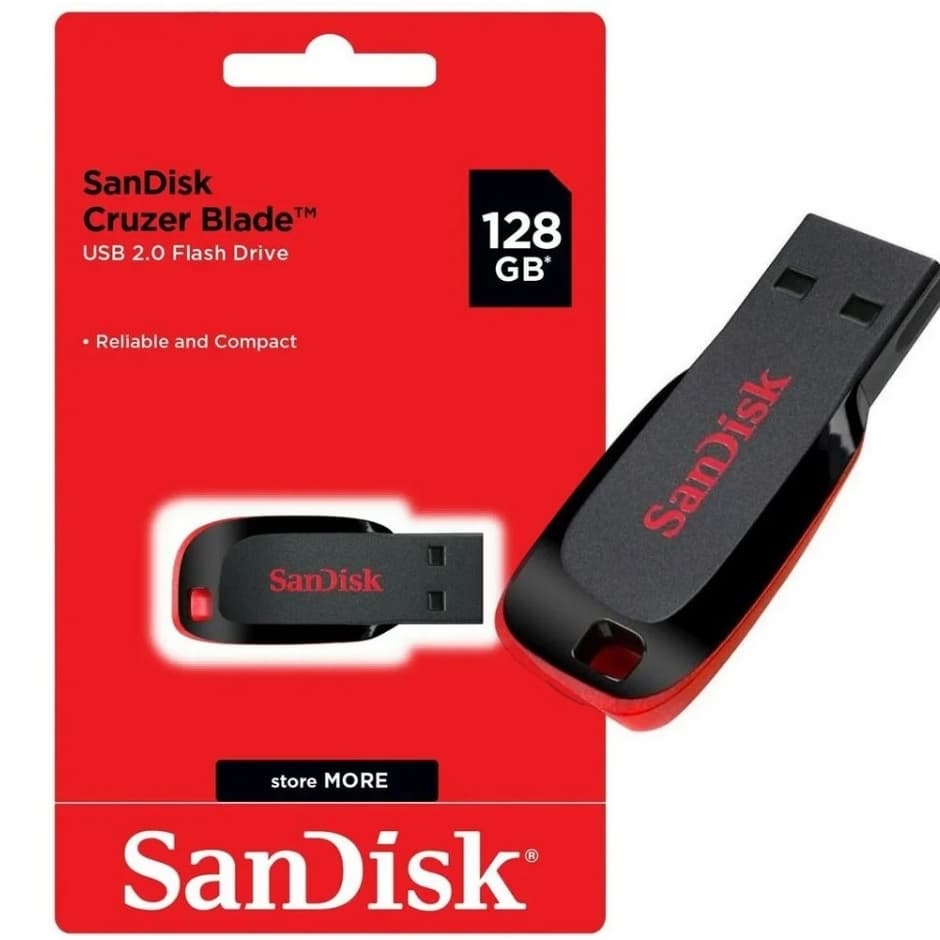 Pendrive 128 Gb Sandisk Compatível C/ Xbox 360 - PC - Notebook