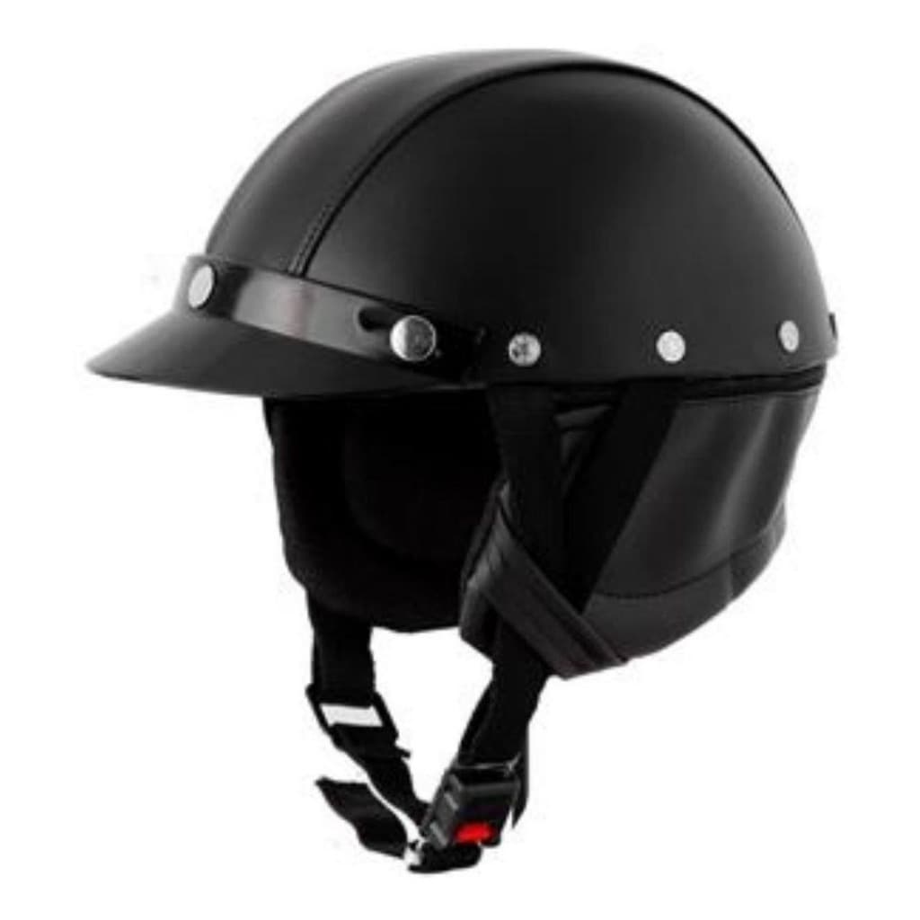 Capacete Coquinho Couro Scooter Harley Boulevard Moto Eletrica Grau