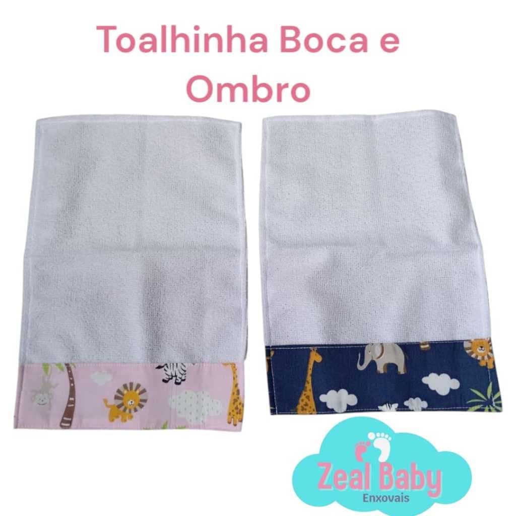 Toalha Boca Bebê Kit 12 Atoalhada Macia Babete