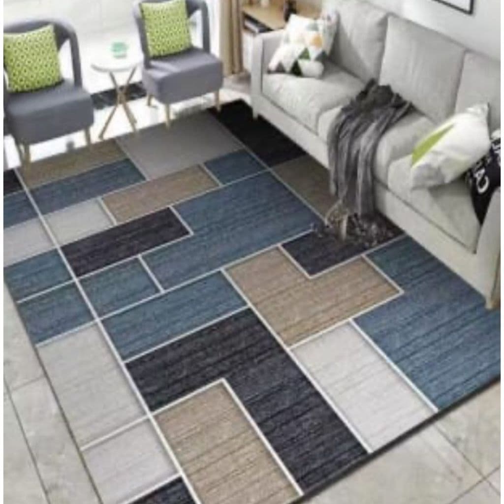 Tapete Estampado Geométrico Indiano 2,00x2,40 3D Aveludado Macio Antiaderente