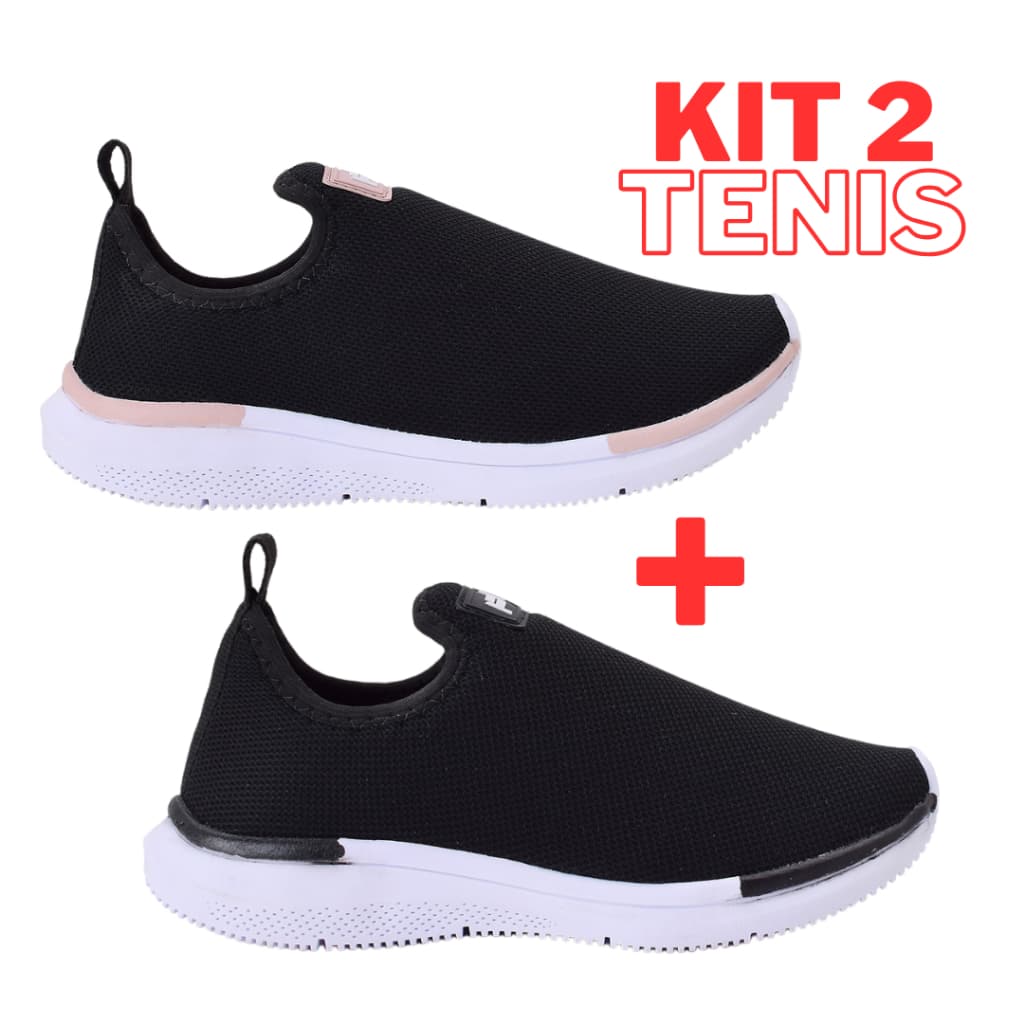 Kit 2 Tênis Meia Feminino Antiderrapantes, conforto para caminhada, academia e treinos