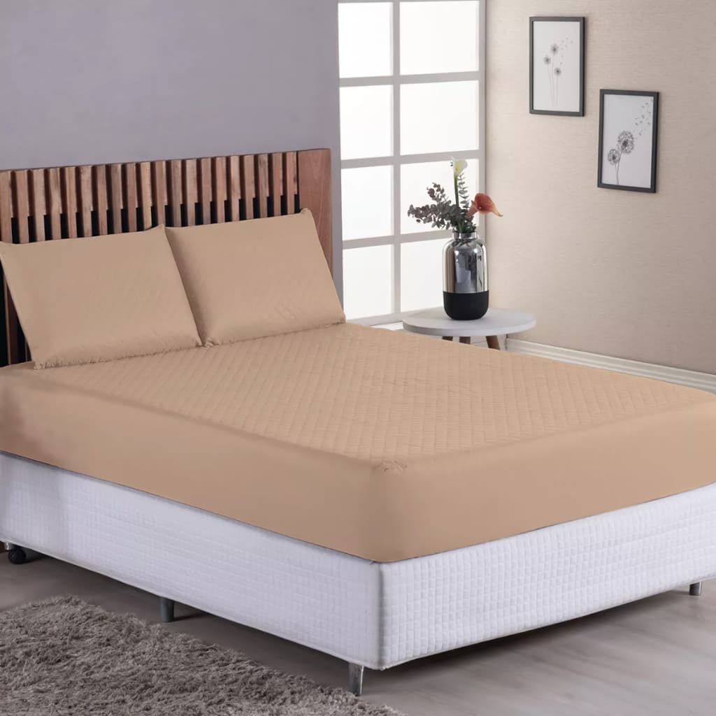 Protetor de Colchão Casal, Queen e King Impermeável com 2 Fronhas Antiácaro e Confortável para Cama Quarto com 3 Camadas