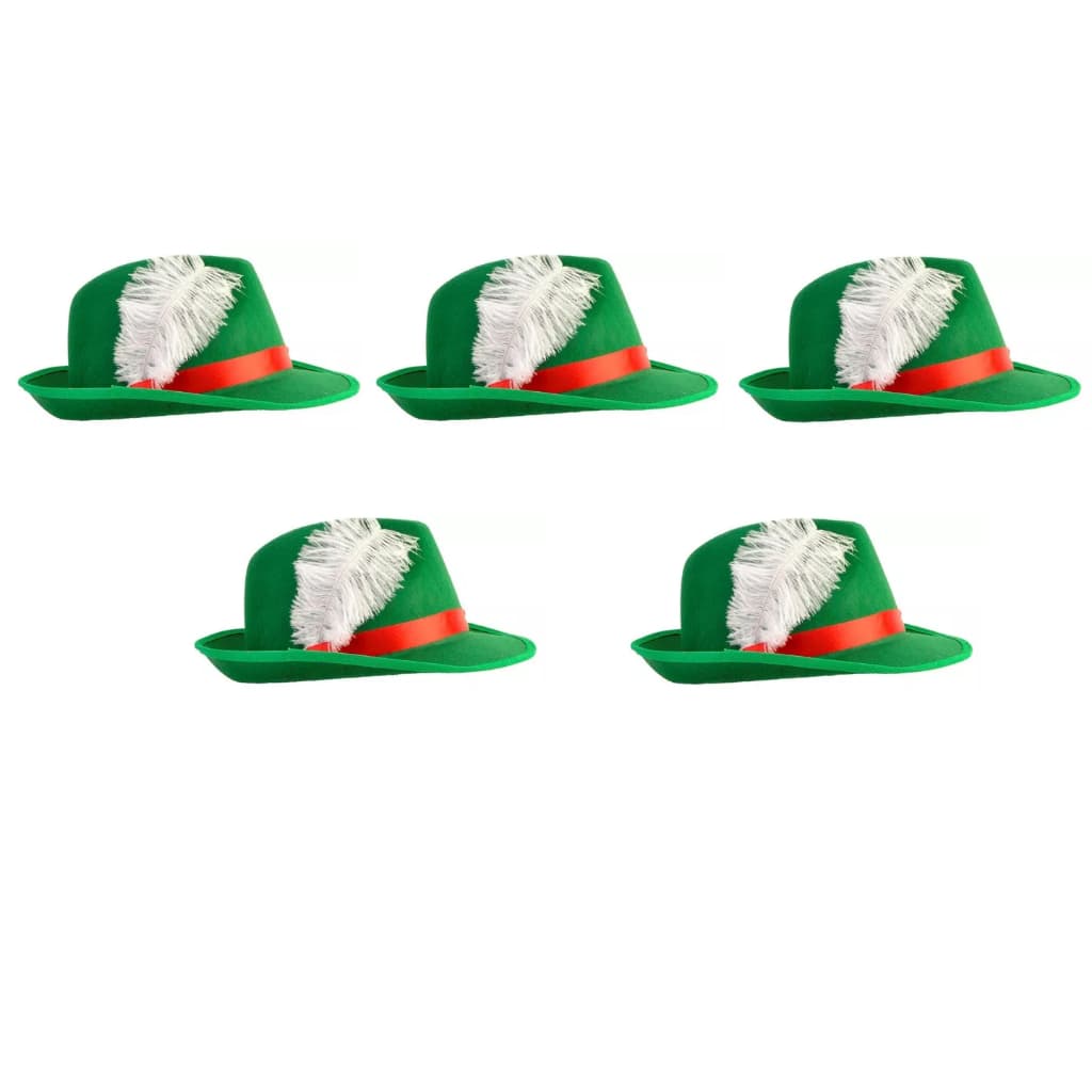Chapéu Alemão Oktoberfest Festa Alemã Kit C/5 Cor Verde