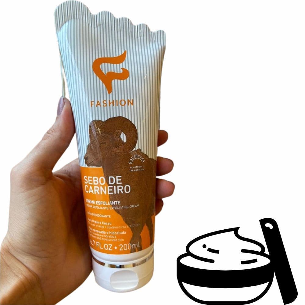 Fashion Sebo de Carneiro Esfoliante 200ml – Creme Hidratante com Microesferas e Ureia