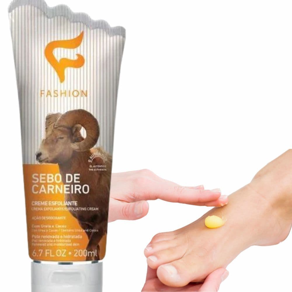Creme Hidratante Sebo de Carneiro Esfoliante Fashion 200ml – Renovação Celular e Hidratação Profunda