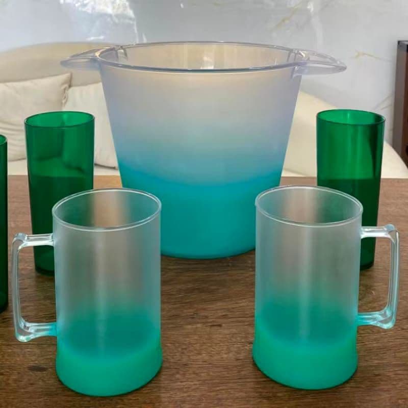 kit c/ 5 Canecas Com alça Chopp 400ml Acrílico Para Personalizar