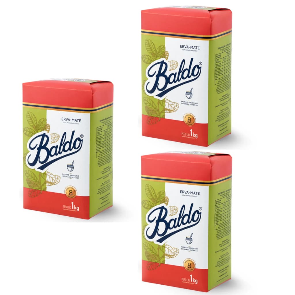 Kit 3 Erva Mate Baldo Beneficiada 1kg