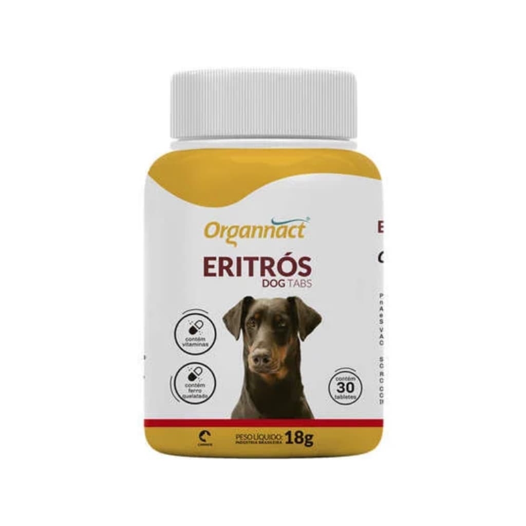 Organnact Eritrós Dog Tabs 18g 30 Comprimidos Vitamina Ferro antianemico