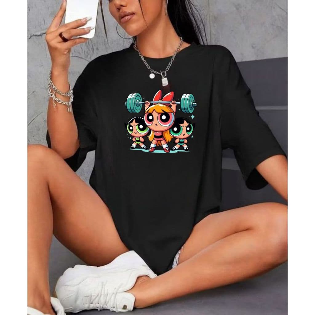 Camiseta Feminina Academia 100% Algodão Treino Meninas Super Poderosas